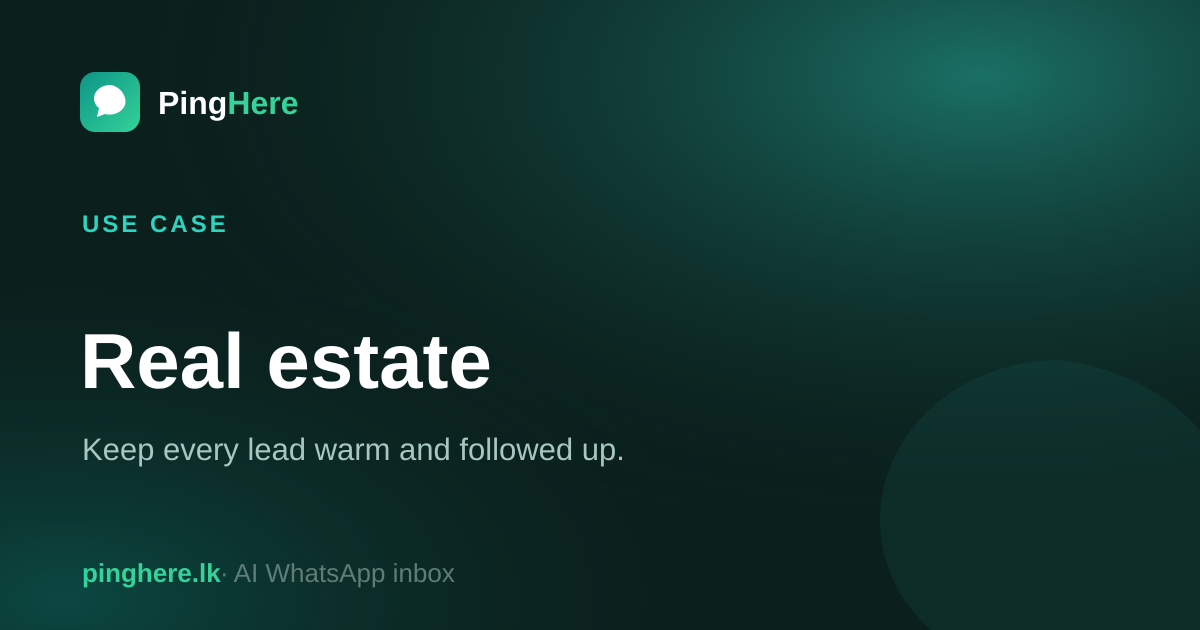 Real estate — PingHere use case