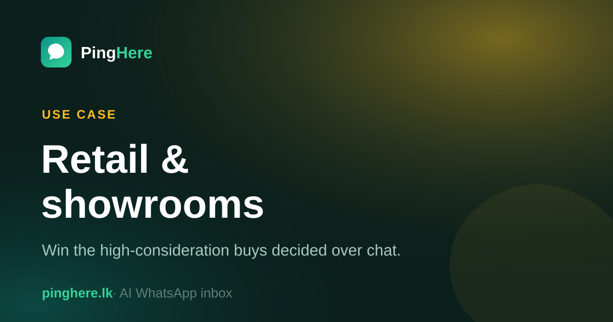 Retail & showrooms — PingHere use case