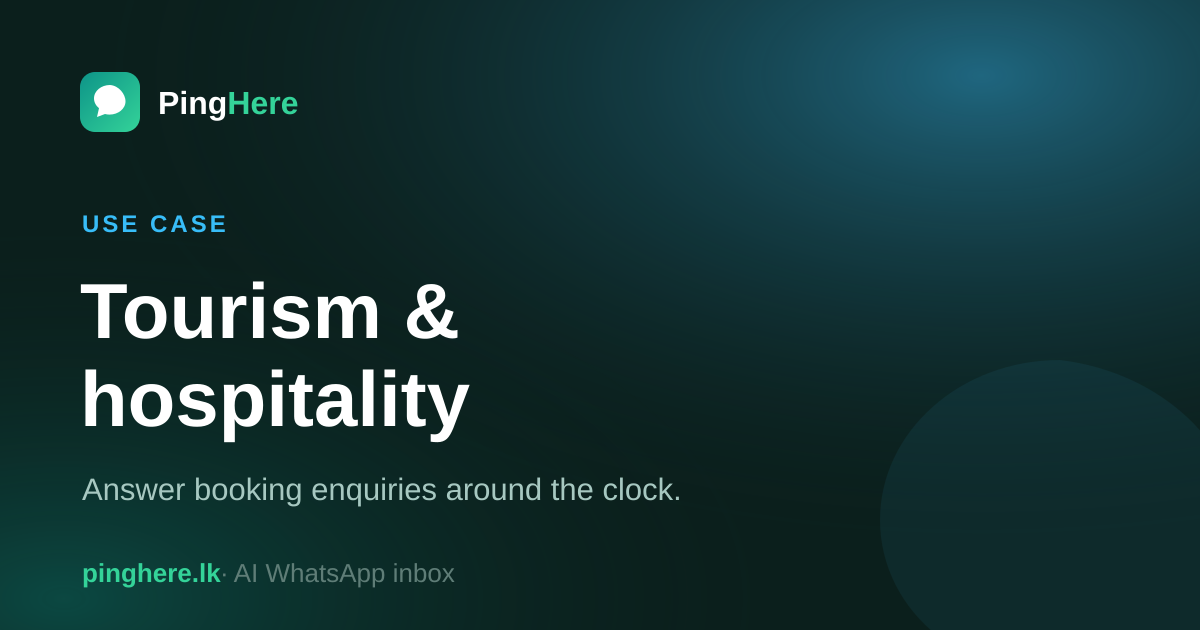 Tourism & hospitality — PingHere use case